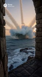 Endless Missiles Blast From Mega Battleship! #missiles #navy #military #warship #epic #explosion