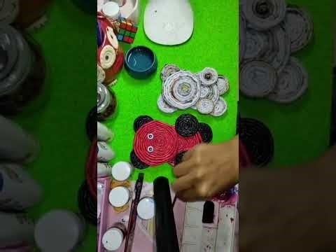 DIY Paper Quilling Teddy Bear 🐻 #viral #easy #craft #newspaper #trending 