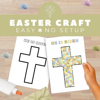Easter Christian Cross Craft, Sunday School Holiday Activity, Fine Motor Skills