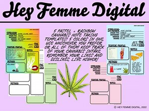 Cannabis Note Taking Template   Cannabis Themed Stoner Babe Sticker Pack - Etsy