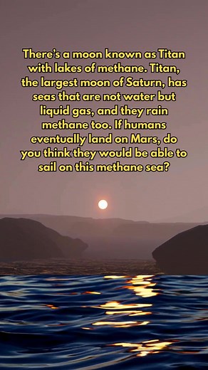 40K views · 340 reactions | There’s a moon known as Titan with lakes of methane. Titan, the largest moon of Saturn, has seas that are not water but liquid gas, and they rain methane too. If humans eventually land on Mars, do you think they would be able to sail on this methane sea? | Future Worlds | Facebook
