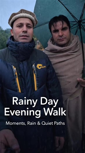 Peaceful Evening Walk in the Rain