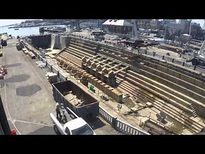 Installation of USS Constitution's Keel Blocks and Haul Blocks, Dry Dock 1, Charlestown Navy Yard