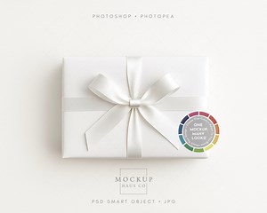 Gift Wrap Mockup for Wrapping Paper Design Showcase Repeating Pattern Display Color Changing Ribbon and Background PSD Template - Etsy