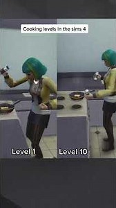 Exploring Cooking Levels 1 vs 10 animations in the Sims 4 #thesims4 #shorts