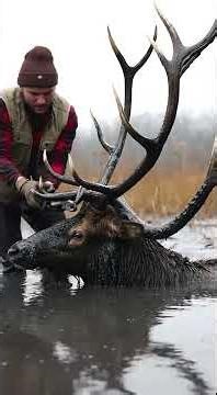 A moose blocks the road to save its companion