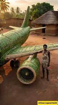 He Built a COMMERCIAL AIRPLANE from Coconut Leaves! #shorts #coconutleaf #trending #airplane