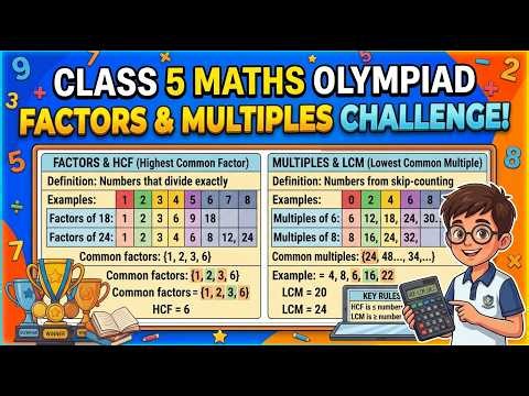 Factors, Multiples, LCM & HCF — Class 5 Maths | Step by Step | SOF IMO Olympiad