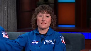 24K views · 926 reactions | Christina Koch, appearing with her Artemis II mission crewmates Victor Glover, Reid Wiseman and Jeremy Hansen, tells Stephen about the flood of emotions that can accompany an astronaut’s view of Earth from space, a sensation that is known as The Overview Effect. | The Late Show with Stephen Colbert | Facebook