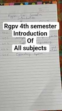 RGPV 4th sem all subject introduction#exam #rgpv #b.tech #enginnering