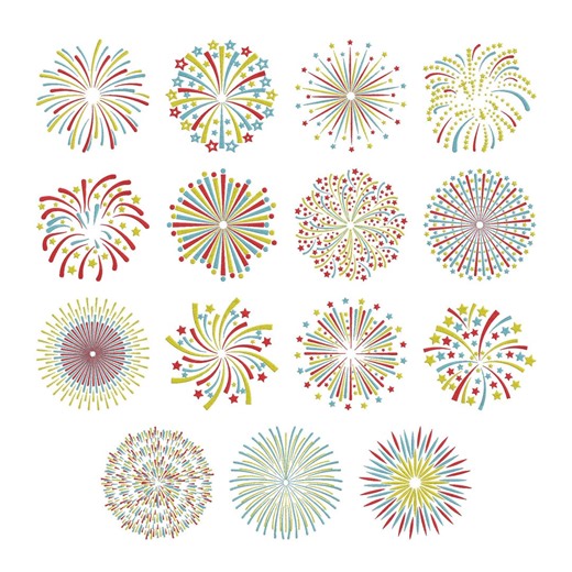 Fireworks Embroidery Design Bundle, Starburst Sparkle Machine Embroidery File, Celebration Burst Pattern, Instant Download - Etsy