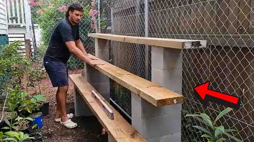 Easy DIY Cinder Block Plant Shelf