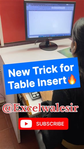 Mukesh sir on Instagram: "New Trick for Table Insert🔥 #excelwalesir #mswordtricks #computertips #ytshorts #exceltraining"