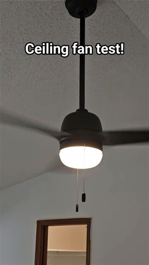 Hunter ceiling fan test, Nice wind! #windy #celingfan #test #construction #remodeling #electrical