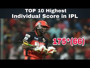 Top 10 highest individual score in IPL (2008 to 2018)