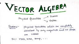 Vector Algebra - Physics - Notes - Teachmint