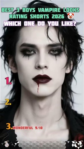 Best 3 boys vampire looks rating shorts 2026#makeup #makeuplover #shorts #shortvideo #shortsfeed
