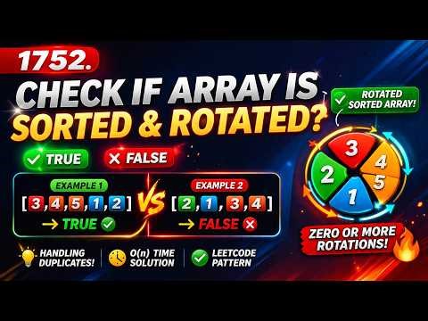 LeetCode 1752 🔥 Check if Array is Sorted & Rotated | Easy O(n) Trick