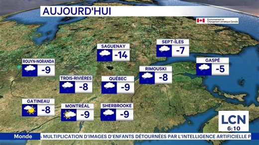 Météo du jour: de la faible neige suivie d’un dégagement au Québec