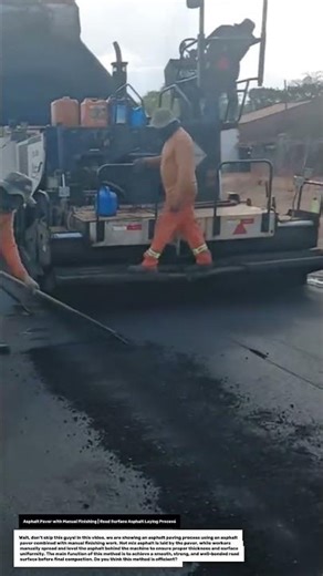 Asphalt Paver with Manual Finishing | Road Surface Asphalt Laying Process.