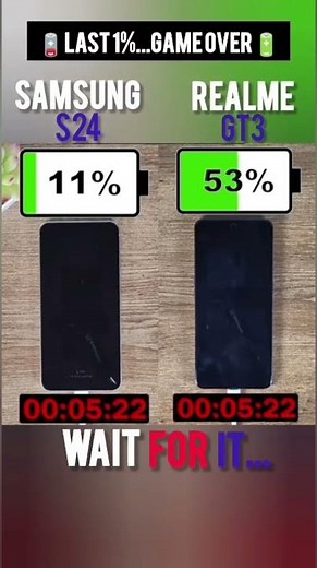 😳⚡ SAMSUNG S24 vs REALME GT3 CHARGING TEST!!😳⚡