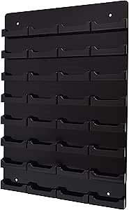 Marketing Holders Hanging Business Card Rack with Hardware for 3.5" x 2" Contact Cards in Medical Dental Offices 32 Slots Black Acrylic 1 Piece