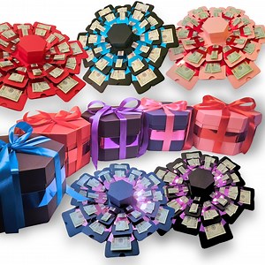 Personalized Explosion Money Gift Box: Preassembled With Metallic Sleeves - Etsy
