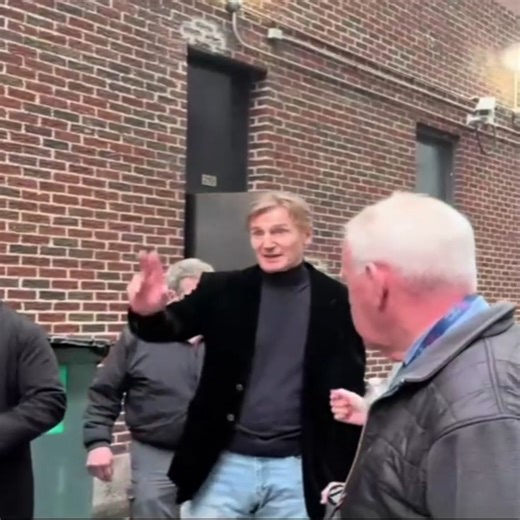 Liam Neeson leaving Stephen Colbert in NYC | Legend Story
