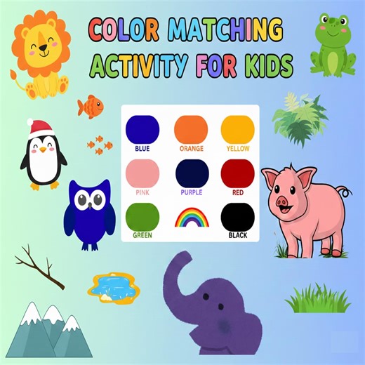 Color Matching Activity for Kids With Cute Animals | 2 Styles Printable for Toddlers & Preschool | Montessori Color Sorting Game, PDF, PNG - Etsy