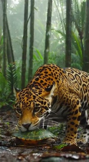 Jaguar Saves Turtle in AMAZING Rescue