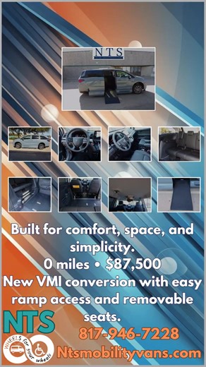 🚐 BRAND NEW • 2026 • LOADED WITH OPTIONS 🚐 ✨ 2026 Honda Odyssey TOURING with Vantage Mobility Northstar Conversion 💺 Power In-Floor Ramp Power Kneeling 📉 BRAND NEW 💲 $87,500 📄 Full Factory & Mobility Warranties This is NOT your typical “new mobility van.” This Odyssey features the NEW dual remote system, designed to fix the issues that occurred when factory and mobility controls were combined into one remote. The result is a simpler, more dependable system you can trust. ✅ Brand NEW 2026 H