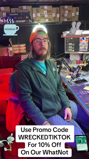 Like the video, following us on Tik Tok, and comment #Wrecked_MTG for a chance to win the next pack! We will be selecting a winner at the beginning of our next morning WhatNot stream and opening the pack! Follow us on WhatNot Wrecked_MTG and use promo code WRECKEDTIKTOK for 10% off your first purchase! #magicthegatheringcommunity #magicthegatheringfyp #mtg #magicthegathering