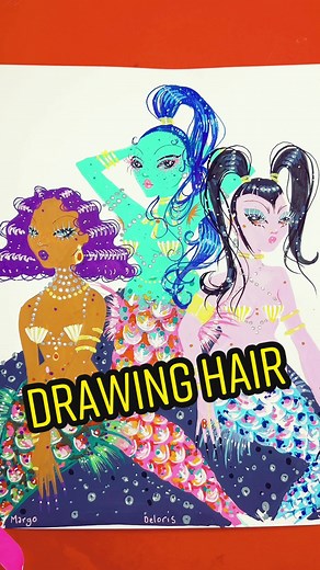 There are lots of ways to draw hair but this is the easiest. #pidgindoll #drawinghair #howtodraw #drawingdemo