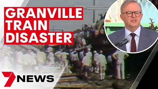 Yesterday marked 46 years since Australia's worst rail disaster. 84 lives were lost at Granville in 1977 when a packed Blue Mountains passenger train came off the tracks and hit an overpass. The prime minister joined survivors and families who are still living with the pain of the terrible day. More Video: https://7news.link/3XBLWhl 7NEWS at 6pm. #Granville #GranvilleTrainDisaster #7NEWS | 7NEWS Sydney