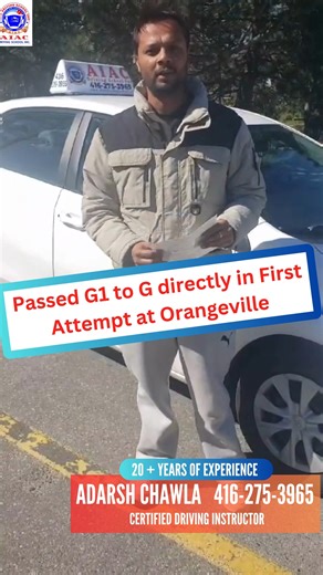 G1 to G - Orangeville - Watch the success story Passed G Road Test directly from G1 in First Attempt at Orangeville Drive Test Centre With Chawla from AIAC Driving School 416-275-3965 #brampton | AIAC Driving School Inc.