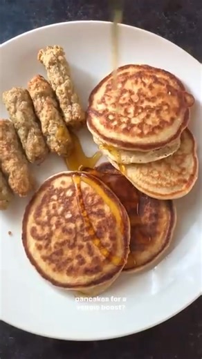 Defrost cauliflower rice, throw it into pancakes, waffles, and smoothies made in the blender! Neutral tasting, takes on whatever flavors you add 🙌 These are the Superfood Pancakes from Big Bites but use any pancake mix you like. Would you try this?! #HiddenVeggies #Pancakes #MomHack | Kat Can Cook