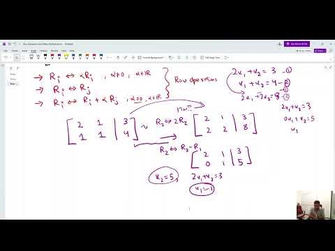 ROW OPERATION IS NOTHING BUT A MATRIX MULTIPLICATION_(Special Lecture)