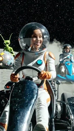 Astronaut's👩‍🚀 vs Aliens 👽 racing on the moon #feedshorts #edit