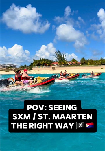 POV: you seeing SXM / St Maarten the right way 🏴‍☠️🚤 Meanwhile everyone else stayed at the resort 👀 Driving your own boat on Sint Maarten >>>> #sxm #boat #jetski #traveltiktok