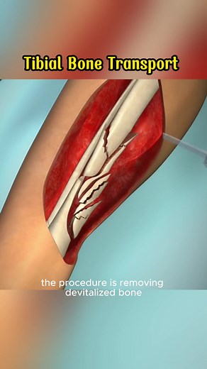 Tibial Bone Transport Over an Intramedullary Nail Using Cable and Pulleys #tibial #bone #transport #surgerytiktok #surgery #leg #legsurgery