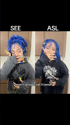 Spaghetti (LE SSERAFIM) ASL vs SEE Comparison by Lena