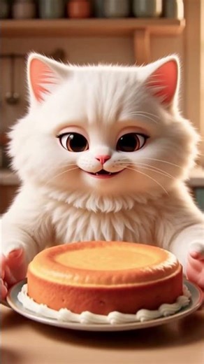 “Fluffy Bakes a Cake 🎂 | Human-Like Cartoon Cat Baking Story |Animation”#funny#viralvideo#realstics
