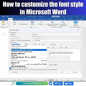 How to customize the font style in Microsoft Word #font #fontstyle #customized #Microsoft #microsoftWord #microsoftwordtips #microsoftwordskills #microsoftwordtutorial | Teacher's Notebook PH | Facebook