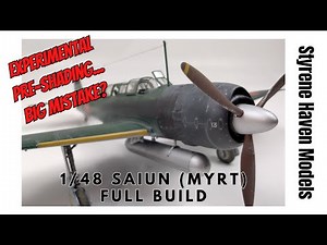 FULL BUILD! | 1/48 Hasegawa Saiun MYRT WWII Japanese Recon | Experimental Pre-Shading Technique!