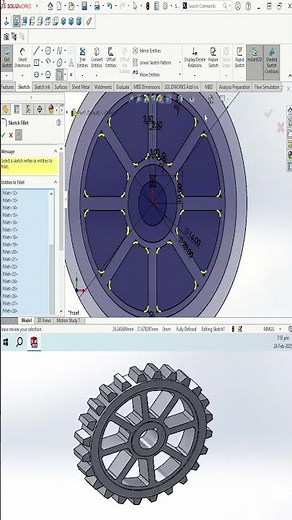 SolidWorks Tutorial: Practice Problem 3.3 #solidworks #geardesign #features #solidworkstutorials