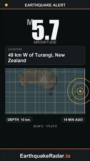 🚨 M5.7 Earthquake in 49 km W of Turangi, New Zealand