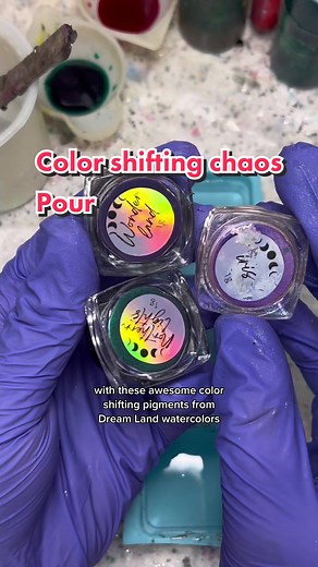 In these instances where I am not 100% sure how a pigment and technique combo is going to look, I like to do a full practice set so the buyer can make sure they are happy with the vibe before I use the inclusions #dnd #dice #ttrpg #resinart #handmadedice #dicemaker #fyp #dndtiktok #colorshifting #dreamlandwatercolor