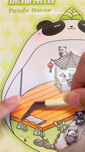 Making Pandas playroom with me #sticker3d #papercrafts #fypシ #stickers