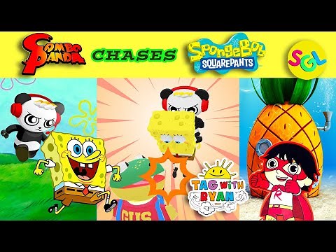 Tag with Ryan SpongeBob SquarePants | Combo Panda Chases SpongeBob | Ryan's World Game App SGL