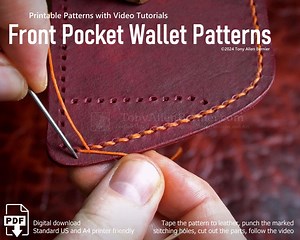 Front Pocket Wallet Leather Craft Patterns, Printable PDF Leathercrafting Pattern Pack for Front Pocket Wallets - Etsy